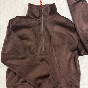 All in Motion Brown Quarter-Zip Jacket